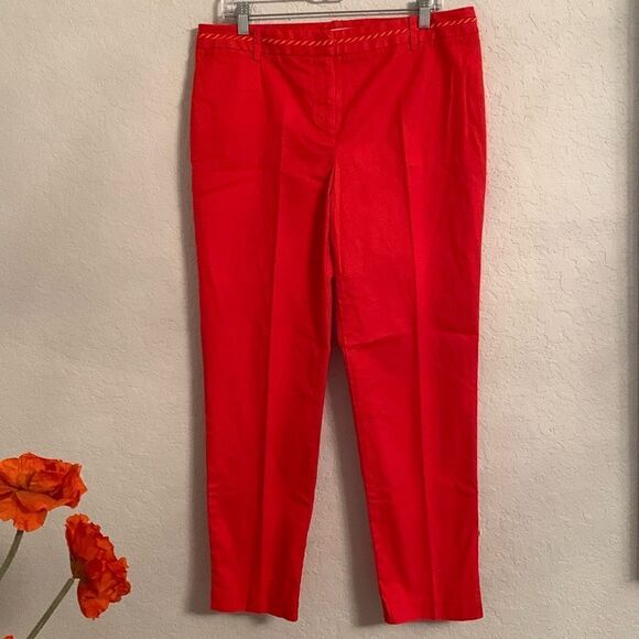 Nautica Red Cotton Blend Women’s Stretch  Pants Size 12 - Picture 1 of 12